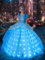UPORPOR LED Leuchtendes Prinzessin Kleid Mädchen, Kinder Prinzessin Kostüm für Karneval Party Cosplay Halloween Weihnachten Fasching Verkleidung 100