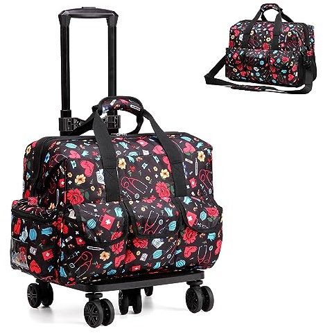 Nurse Rolling Medical Duffle Bag Work Nursing School College Student Must Have Clinical Home Health Cna Nr Gifts Carry On Bag with Wheels Doctor Emt Ems Healthcare Equipment Homecare Physician (Nurse)