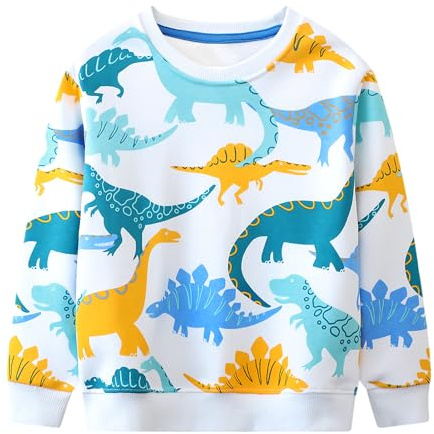 Baogaier Tröja Barn Dinosaurie Rund Hals Långärmad Bomull Pojke Pullover Toppar Mode Sport T-shirt Pojkar Tröja Utan Huva Barn Tröja 2-7 År