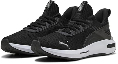 PUMA Unisex Softride Enzo 5 Hype Straßen-Laufschuh, Schwarz Weiß Silber, 43 EU