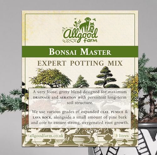Allgood Farm Bonsai Mix - Bonsai Master Peat-Free Soil Mix Granular Substrate with Pumice and Lava Rock (3 Litre)