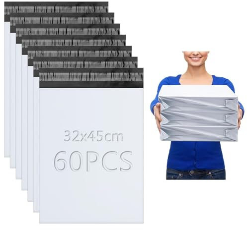 XRXYMQ 60 Piezas Bolsas Envio Vinted 32x45 cm Bolsas de Envio Paquetes Vinted Impermeable Sobres Para Envios de Ropa para Enviar Ropa Accesorios Calzado