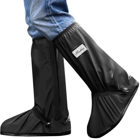 Couvre Chaussure Impermeable Couvre-Chaussures RéUtilisables Protege Chaussure Moto Sur Chaussure Velo Surchaussures Lavable Avec RéFlecteur,Convient Aux Sports De Plein Air,VéLos,Motos (XXL46-48)