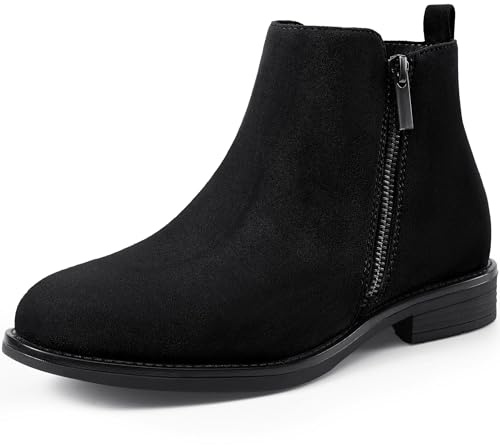 Harvest Land Womens Chelsea Boots Ladies Ankle Boots Winter Boots Stylish Classic Short for Adults Zip-up Shoes