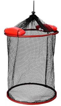 Bzocio Cesto da Pesca Galleggiante Portatile Pieghevole, Piccolo Retino Protettivo per Pesci Galleggianti, Rete da Pesca Marina 25 * 30cm