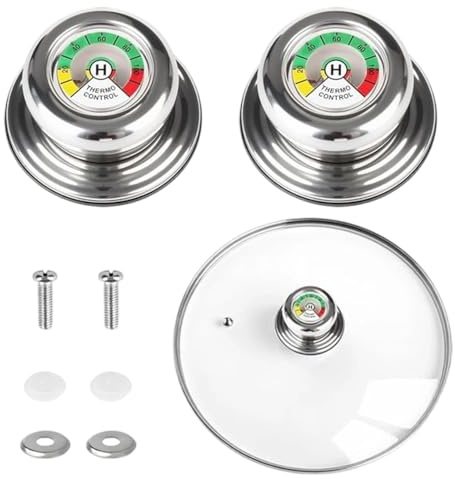 YAZWUR 2 piezas asas para tapas de ollas con termómetro antiquemaduras repuesto universal compatible con ollas y sartenes AMC