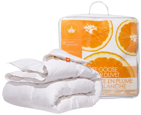 Canadian Down & Feather Co. - All Season White Goose Feather Duvet Comforter Twin Size - 233 TC Shell 100% Cotton - Oeko TEX Certified