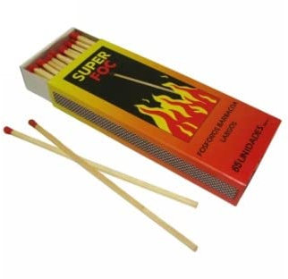 SUPER FOC Fósforos de Seguridad Extra Largos para Encendido de barbacoas y Fuegos (15 cm)