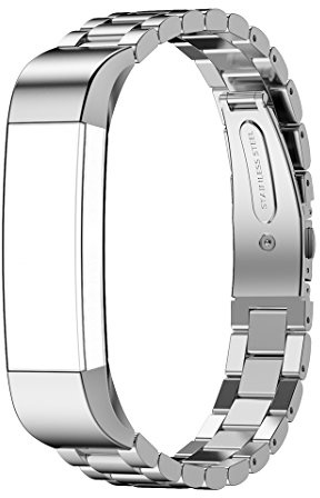 AISPORTS Compatible avec Fitbit Alta Bracelet Homme, Fitbit Alta Strap Bracelet en Acier Inoxydable Bracelet de Sport Solide Réglable Bracelet de Remplacement pour Fitbit Alta/Alta HR Fitness Tracker