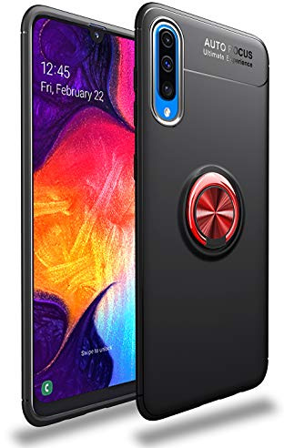 SORAKA Hülle für Samsung Galaxy A70 mit Ringständer Weiches TPU Ultradünn Schutzhülle Samsung Galaxy A70 mit Metallplatte für Handyhalterung Auto KFZ Magnet