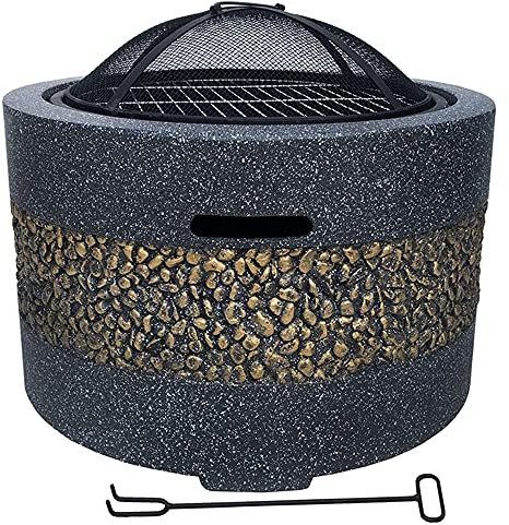 Camino da Giardino, Cortile, Patio, Caminetto da Giardino, Rotondo E A Legna, Caminetto 3 In 1 per Falò Barbecue Allo Stato Brado Con Griglia