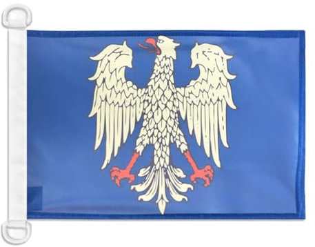 AZ FLAG - Drapeau Frioul-Vénétie julienne - 45x30 cm - Pavillon Nautique Friuli-Venezia Giulia - Italie Spécial Bateau Et Extérieur En Maille Bloquée Avec Anneaux Plastiques Intégrés - 30g