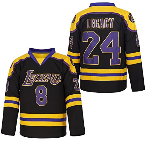 LEGEND 8 LEGACY24 Herren Legend 8 24 Movie Eishockey Trikot genäht, Schwarz, XL
