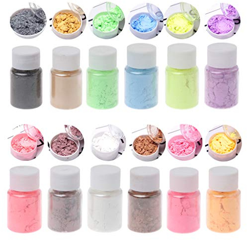 Newwyt Pigmento in Polvere di Mica perlescente per Arcobaleno Creativo Resina UV Resina epossidica Polvere Multicolore Fai da Te per Lucidalabbra Sapone Maki 11# Mica