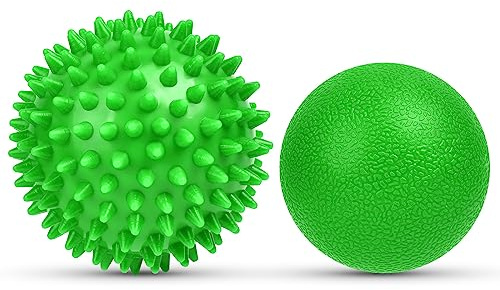 URAQT Palline Massaggio, 2 Pezzi Lacrosse Ball per Automassaggio, Set di Palline per Recupero Muscolare, Verde