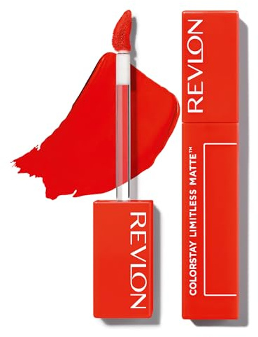 Revlon ColorStay Limitless Matte, Pintalabios Mate de larga duración, Fórmula Vegana, No-Budge Matte, Ligera/Cómoda, Resistente al Agua, Tono 009 Hot Take
