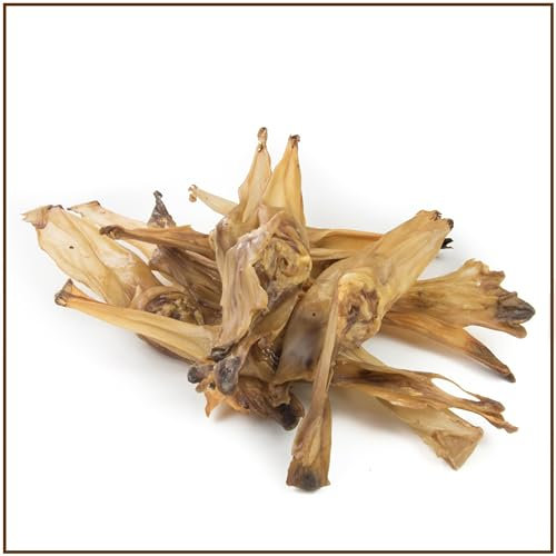 Kaninchenohren ohne Fell 1000g der Premium Kausnack für Hunde von PrideDogs | 100% Deutsche Herstellung | geruchsneutraler Beutel