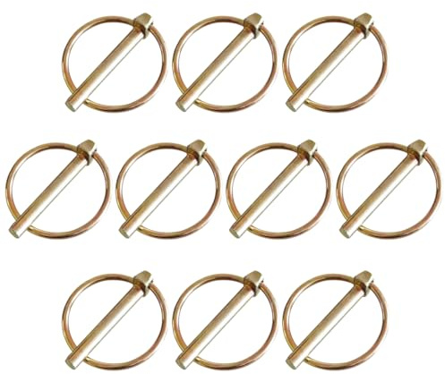 10 Pcs 1/4 Lynch Pin, Heavy Duty Lynch Pin Assortment Kit Lock Pin Clips for Farm Tractors Trailers Trucks Mower (5.8x45mm)