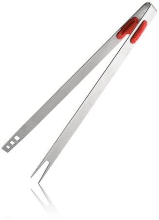 TIANLIN Pinzette per Carne, Acciaio Inossidabile 304 Pinze per Grill, Antiscottatura Pinze da Cucina Lunghe, Morsetto a Forcella Doppio Uso, per Cucina, Barbecue, Ristorante