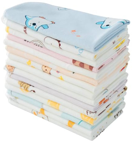 La Closure Kids Cotton Handkerchiefs,Soft White Handkerchieves Cute Hankies for Children Girls Boys