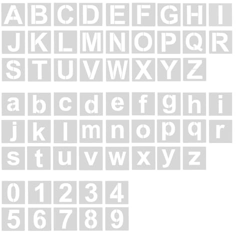 Hopzab 62 Pcs Letter Number Stencils Plastic Letter Number Templates Reusable Alphabet Stencils for Art Drawing Craft DIY Writing Wood Sign Wall Art(2 Inches)