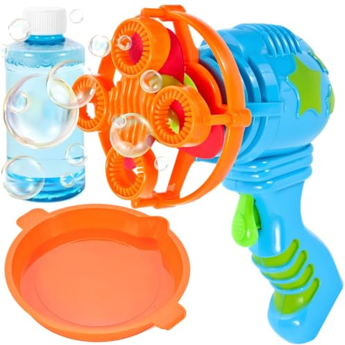 Pistola Bolle di Sapone per Bambini Macchina Automatica per Bolle di Sapone Pistola Automatica Sparabolle per Bambini Soffiatore Bollicine