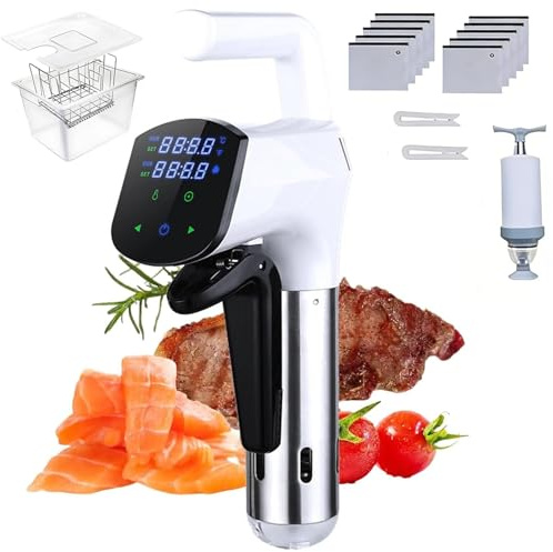 Sous vide-spis – smart nedsänkningscirkulator 1100 W med LED-skärm, komplett kit med 11 L vattentank, vakuumpump, 10 påsar och klämmor för exakt temperaturkontroll