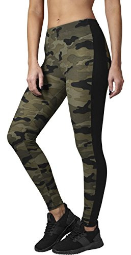 Urban Classics Womens Damen Ladies Camo Stripe Leggings, Bk/Lgr, 3XL UK