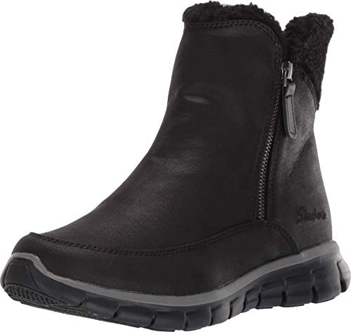 Skechers Women's Synergy Ankle boots, Black Black Micro Leather Faux Sherpa Bbk, 5 UK