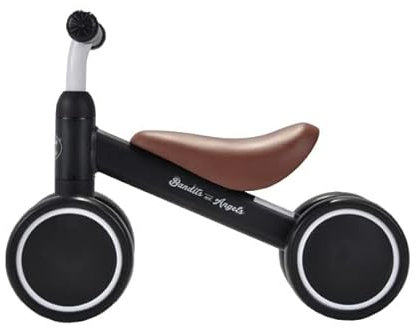 Bandits & Angels Laufrad Little Starter Schwarz ab 1 Jahr für Jungen und Mädchen – Metall – Schwarzes Laufrad – Kompakt und sicher für drinnen und draußen