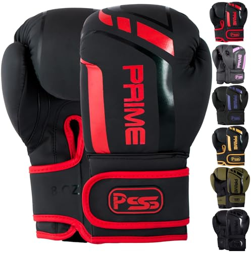 PSS PU Matt Leather Kids Boxing Gloves 4oz, 6oz, 8oz Punching bag MMA Muay Thai for Fighting, Aggressive & Kickboxing junior Sparring junior Training Gloves 1025 (1025 Red, 6 oz)