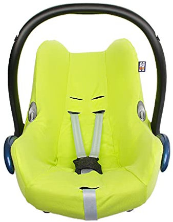 Kaarsgaren Sommerbezug für Babyschale Maxi-Cosi CabrioFix, Autositzbezug aus Bio-Baumwolle, neues Modell 2021 (Limette Bio-Baumwolle, 0+)