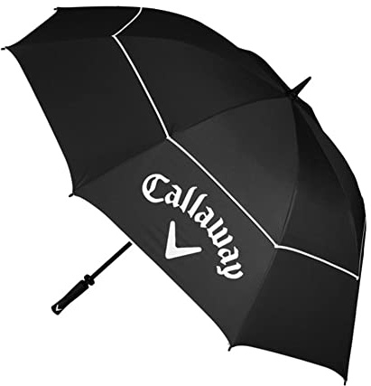 Callaway Mixte Um Cg Shield 64 Noir/Blanc 22 Parapluie de golf, Noir/Blanc, Taille unique EU