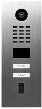 DoorBird D2102FV Fingerprint 50 IP Video Türstation für 2 Einheiten | Video-Türsprechanlage mit 2 Ruftasten, Fingerabdruckleser, RFID, HD-Video, Bewegungssensor, in Edelstahl V2A