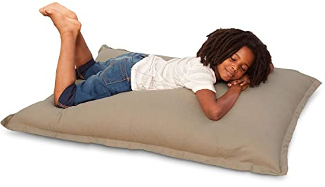SMOOTHY Original Cotton Junior Indoor XL Sitzsack 250L Riesensitzsack Sitzkissen Sessel aus Baumwolle; Perfekt für Kinder (140 x 110 cm, Savanna-Braun)