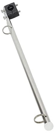 Line Flag Staff with two Adjustable Clips, 390mm/15.35in Marine Rail Type Flag Pole Adjustable Stainless Steel for Boats Yachts Sailboats Speedboats, Marine Yachts
