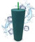 Nadia's Little Treasures Grid Plastic Tumbler Cup - Plastic Double Walled Cold Cup for iced Coffee, Water, Slush or Smoothies, Your Home Cinema Cup (Matte Green)