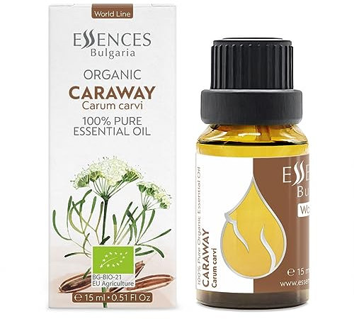 Essences Bulgaria Ätherisches Bio-Kümmelöl 15 ml Carum Carvi 100% Rein Natürlich Unverdünnt Aromatherapie-Diffusor In Therapeutischer Qualität Für Die Herstellung Entspannender Massagekerzen