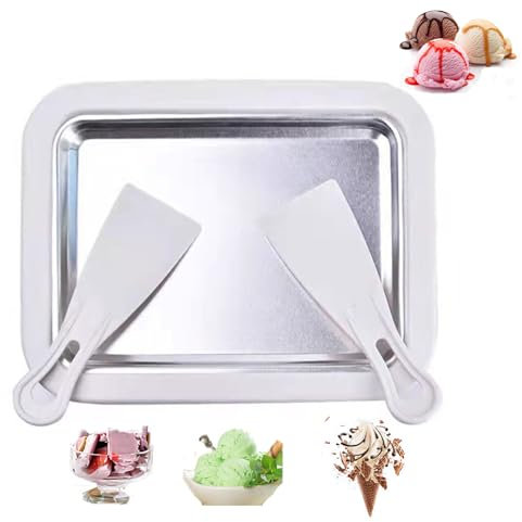 Ice Cream Rolled Maker, Stainless Steel Instant Cold Plate with 2 Spatulas, Ice Cream Frozen Yoghurt Machine Homemade DIY for Fun Parent-Child Activities Families