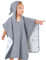 lulumoon Badeponcho Kinder Kapuzenhandtuch Baby-100% Musselin Baumwolle Babyhandtuch mit Kapuze - Poncho Badetuch für Kinder Baby 60 x 60 cm(Tief grau)