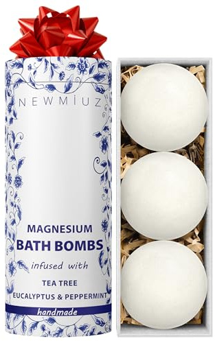 Magnesium Bubble Bath Bombs Long Lasting Foaming Sore Muscles Recovery Tea Tree Relaxing Stress Relief Calming Self Care Spa Gift for Birthday Christmas