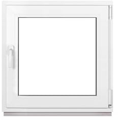 Framex Källarfönster 80 x 80 cm, vrid- och vippfönster DIN höger, insida/utsida vit, dubbelglas 32 mm, PVC för källare, garage, verkstad och trädgårdshus