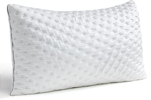 BedStory Cuscino Letto 50x80 cm - Memory Foam Triturato e Fibra con Riempimento Regolabile, Morbido e Traspirante per Dorme, Rivestimento Lavabile