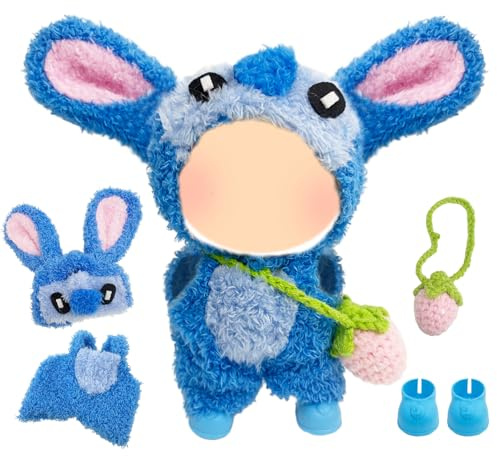 4 pezzi vestiti per bambole da 17 cm, accessori per vestito da bambola blu inclusi 1 abbigliamento 1 cappello 1 scarpe 1 ciondolo, nessuna bambola