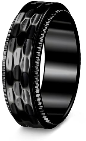 Mens Fidget Rings Spinner Anxiety Ring for Men Stress Ring Matte Black 11