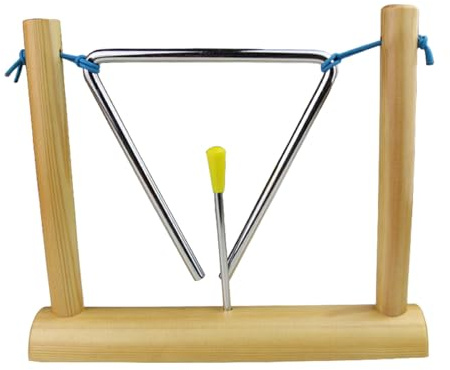 FUNOMOCYA Instrument de Percussion Triangulaire 6 Pouces Support Éducatif Musical en Métal Solide pour Garçon et Filles Outil Pédagogique pour Maternelle Éveil Sonore et Motricité Fine