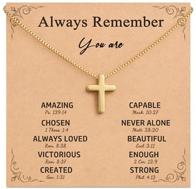 Tarsus Cross Necklace for Girls Jewelry Kids Teenage Tween Teen Girls Trendy Stuff Gift Ideas Cute Pendant Necklace Birthday Religious Jewelry Women Christian Gifts Baptism Confirmation Easter Basket Stuffers