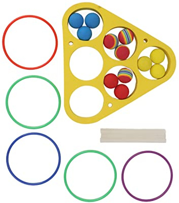 Cocoarm Jeu de Lancer d'Anneaux de Piscine, Jouet en Mousse Flottante EVA, Jeu de Lancer d'Anneaux de Piscine 30 X 30 X 3 Cm avec 12 Anneaux et 12 Balles, Tableau de Notation pour Enfants et