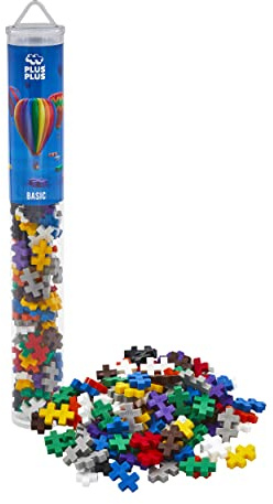 PLUS PLUS Building Blocks – 100 pc Kids Construction Toys, Creative Learning Resources and STEM Play for Home and Travel - Boys and Girls Toys Age 5 Plus - Basic 100 Pieces
