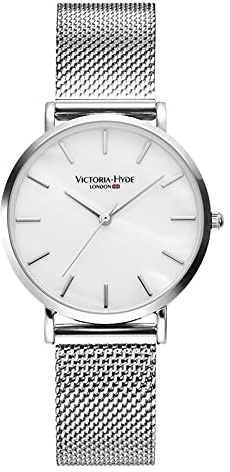 VICTORIA HYDE Orologio Donna al Quarzo, Analogico da Polso con Cinturino in Maglia di Acciaio Inossidabile
